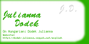 julianna dodek business card